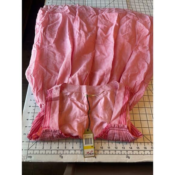 NWT Max Studio Cotton SILK Sleeveless Pink Smocked Beaded Bust Dress Sz M - Picture 13 of 15